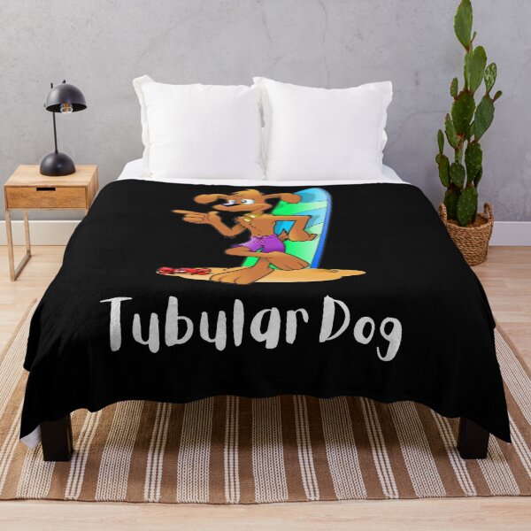 Item preview, Tubular dog - cute dog leaning up against a surfboard - Dog Lover designed and sold by AspectArtWorks.
