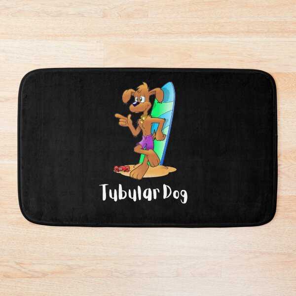 Item preview, Tubular dog - cute dog leaning up against a surfboard - Dog Lover designed and sold by AspectArtWorks.