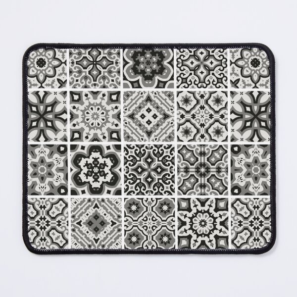 Item preview, Ornate Portuguese Tiles Pattern - Black and White designed and sold by prirajdesigns.