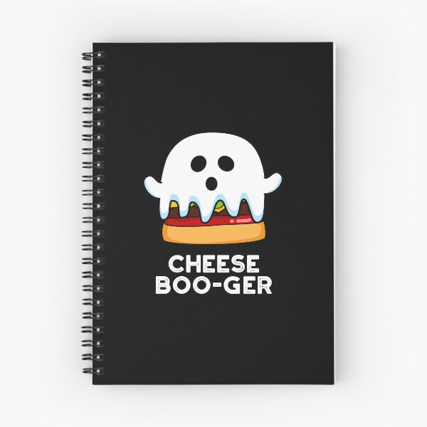 Item preview, Cheese Boo-ger Halloween Ghost Funny Cheeseburger Puns (Dark BG) designed and sold by punnybone.