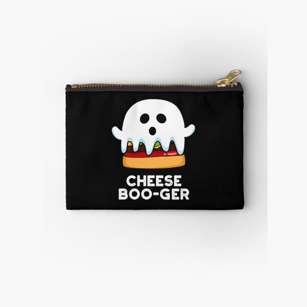 Item preview, Cheese Boo-ger Halloween Ghost Funny Cheeseburger Puns (Dark BG) designed and sold by punnybone.