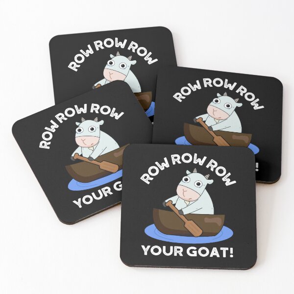 Item preview, Row Row Row Your Goat Funny Animal Puns (Dark BG) designed and sold by punnybone.