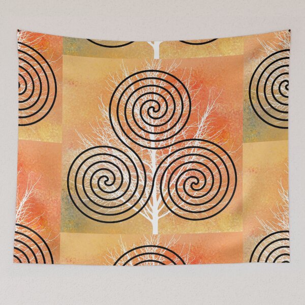 Item preview, Celtic Trinity Spirals and White tree - Throw Pillows and Prints.  designed and sold by ScatterHub.