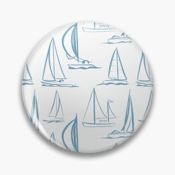 Item preview, Sailing Boats Pattern Version 8 - Light Blue on White designed and sold by seasprayart.