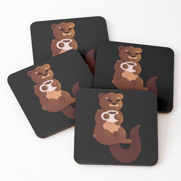 Item preview, Cute Otter sipping coffee designed and sold by Mossysplashart.