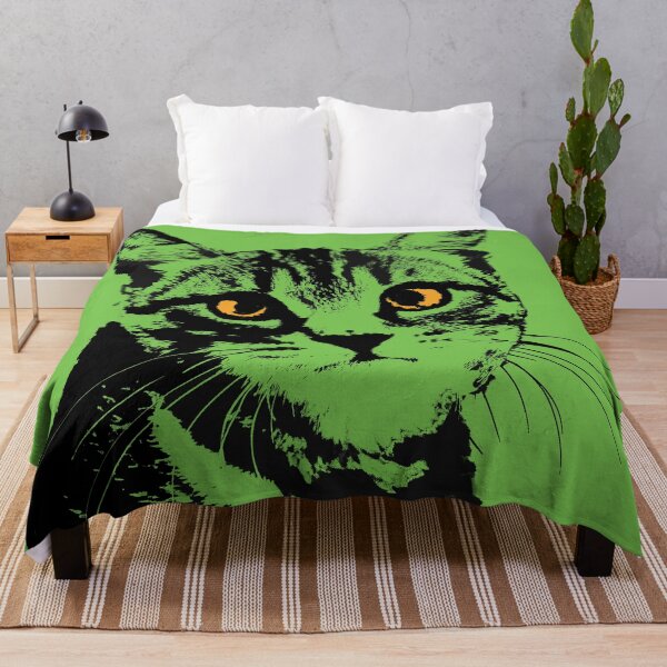 Item preview, Tabby Cat in Green Design - Pet Pop Art - Animal Pop Art designed and sold by StudioFlea.