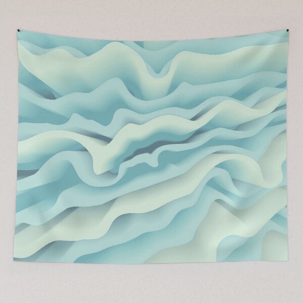 Item preview, Flower Petals Abstract Floral Botanical in Pale Blue and Light Grayish Cyan Shades designed and sold by Beachy.