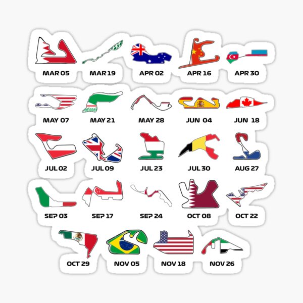 Calendrier F1 2023 Sticker