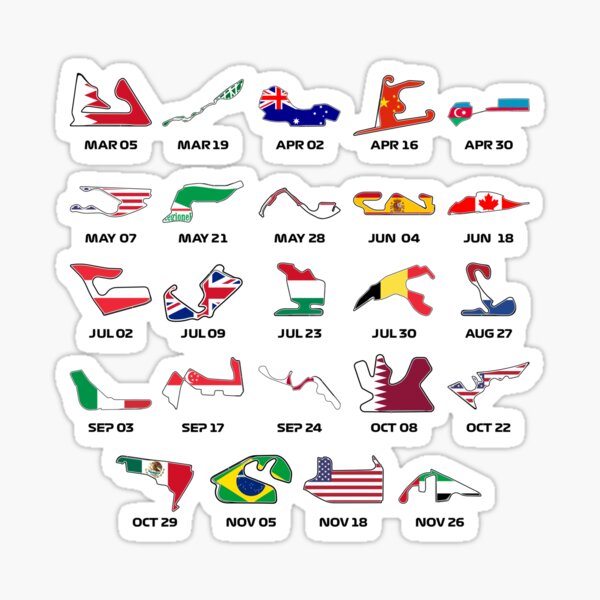 Calendrier F1 2023 Sticker