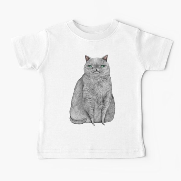 Grey Cat Portrait Baby T-Shirt