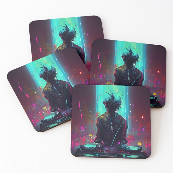 Item preview, Future cyberpunk DJ playing music designed and sold by pcusine.