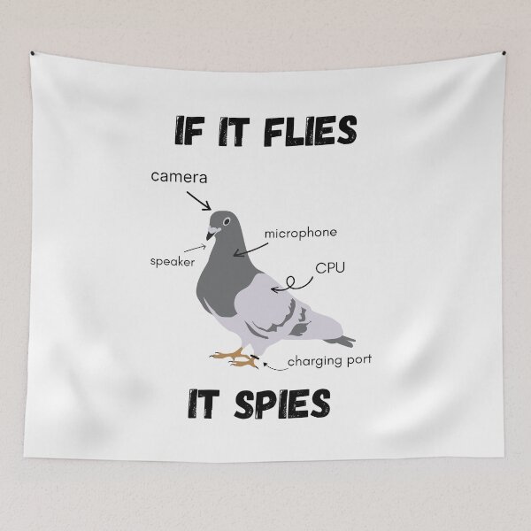 Item preview, If it flies it spies, Funny Pigeon, Conspiracy Theory, Willow Days designed and sold by avit1.