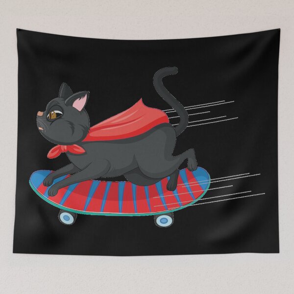 Item preview, Skating Cat Art Design Draw Street Art Retro Culture Vintage Sports Animal designed and sold by BK-Fishing.