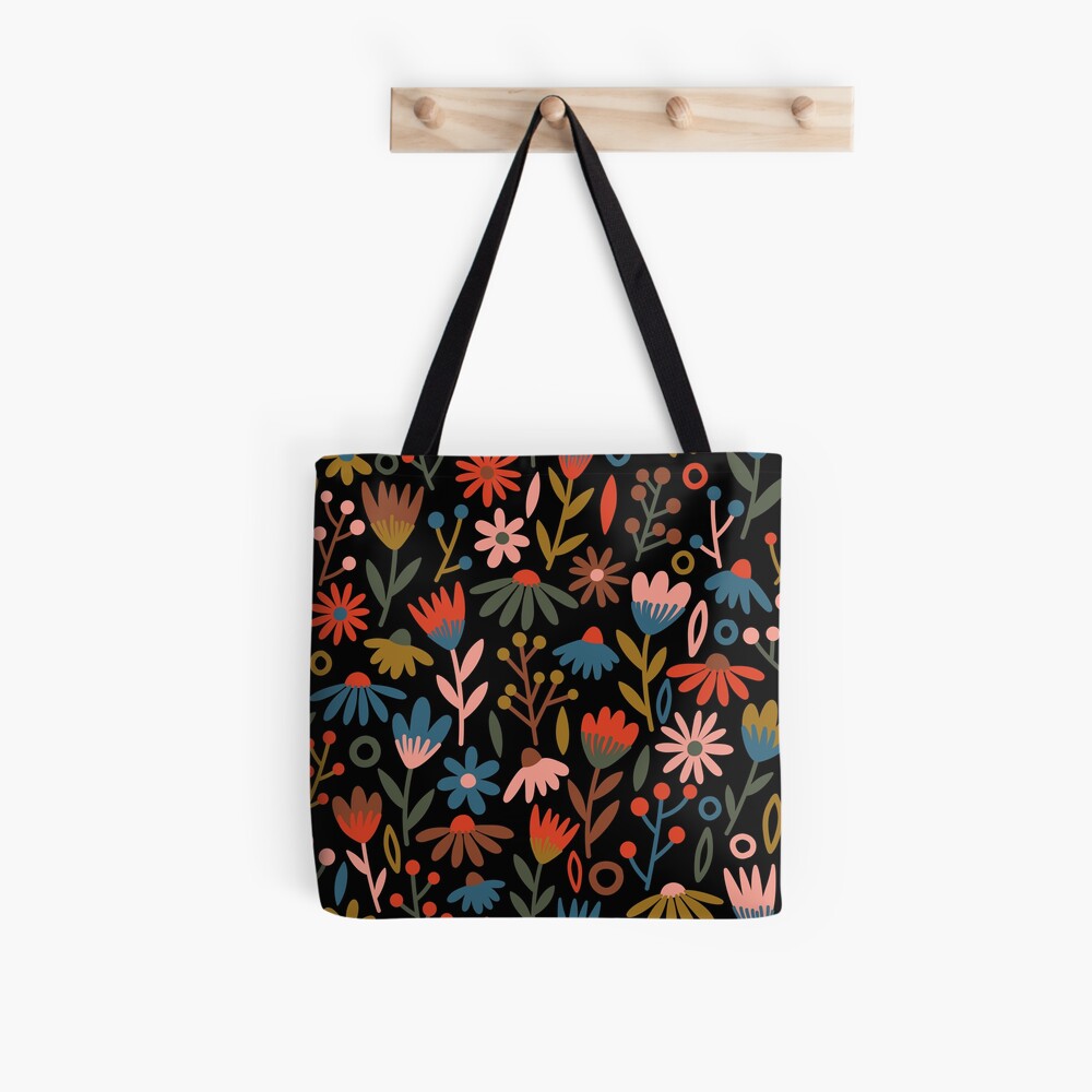 Midnight Floral Tote Bag
