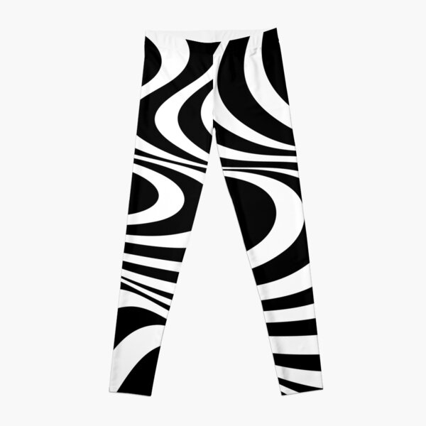 Black And White Op Art Spiral Leggings by LebensARTdesign