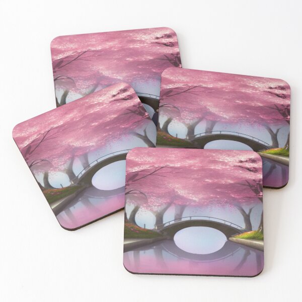 Item preview, Art of a cherry tree over a lake designed and sold by TravelingOak.