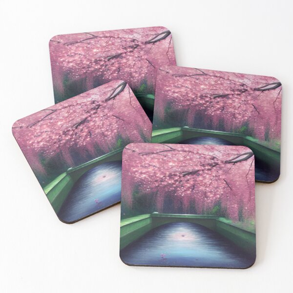 Item preview, Art of a cherry tree in a backyard designed and sold by TravelingOak.