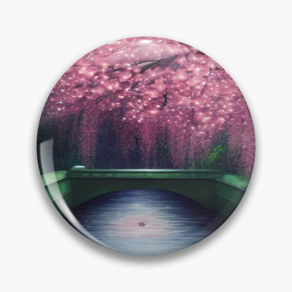 Item preview, Art of a cherry tree in a backyard designed and sold by TravelingOak.