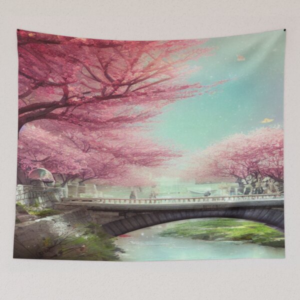 Item preview, Art of cherry trees blossoming in a public garden designed and sold by TravelingOak.