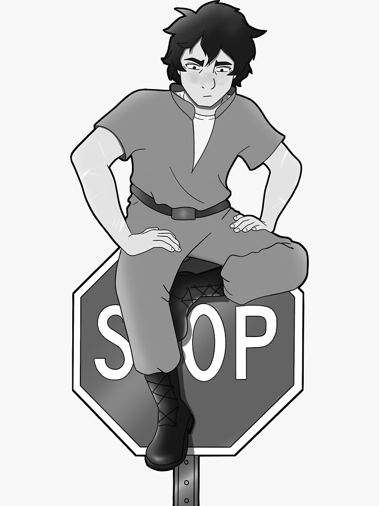 Thumbnail 3 of 3, Sticker, Jax on Stop Sign designed and sold by RMScheller.