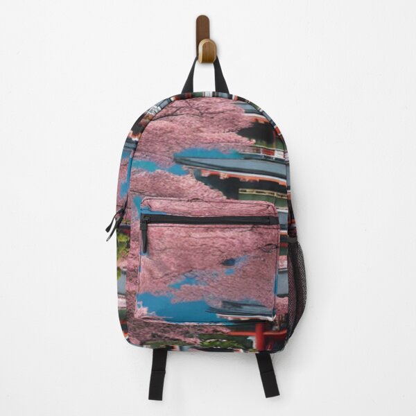Item preview, Art of cherry trees blossoming around a temple designed and sold by TravelingOak.