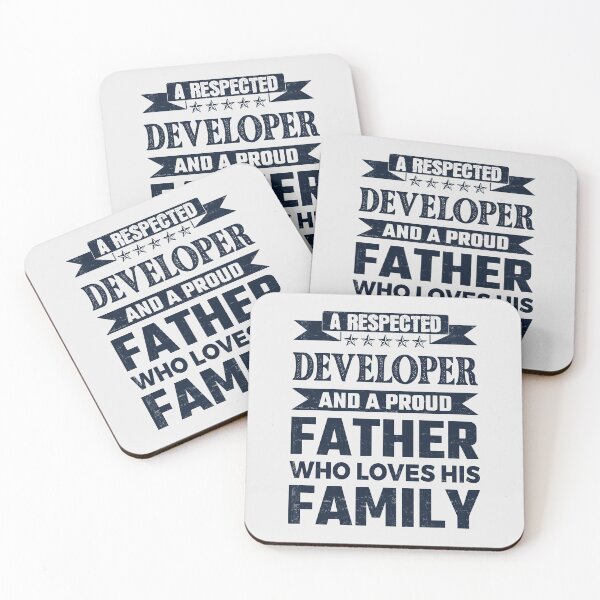 Item preview, A Respected Developer And A Proud Father Who Loves His Family Father's Day Gift Idea Developer Quotes Developer Funny Gift idea Funny Developer designed and sold by Mmmm3344.