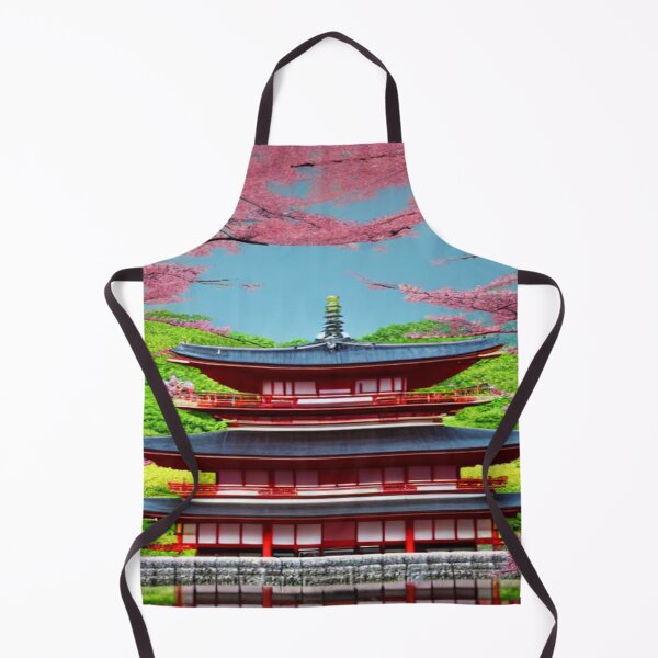 Item preview, Art of a temple with cherry blossoms designed and sold by TravelingOak.