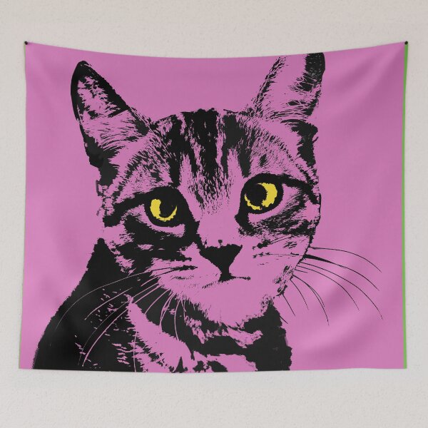 Item preview, Tabby Cat in Pink Design - Pet Pop Art - Animal Pop Art designed and sold by StudioFlea.