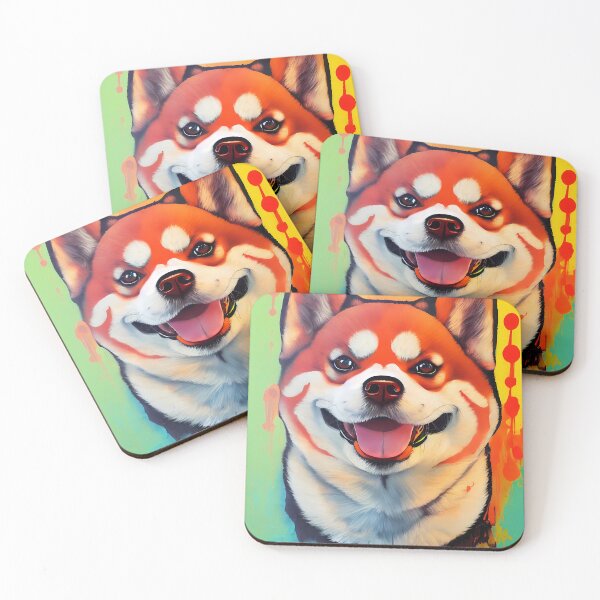 Item preview, Graffiti Shiba Inu Acrylic Paint Bright Colors Shibe Happy Smiling designed and sold by Shiba-Inu-Art.