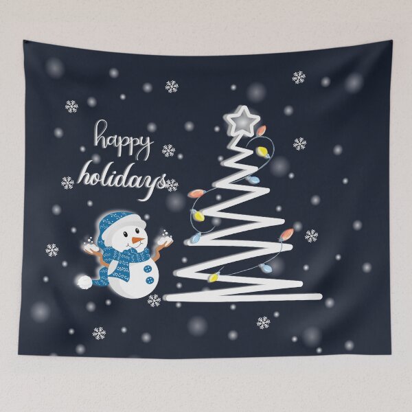 Item preview, Happy Holidays blue snowman designed and sold by Paulacatlady.