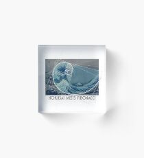 Hokusai Meets Fibonacci, Golden Ratio #2 Acrylic Block