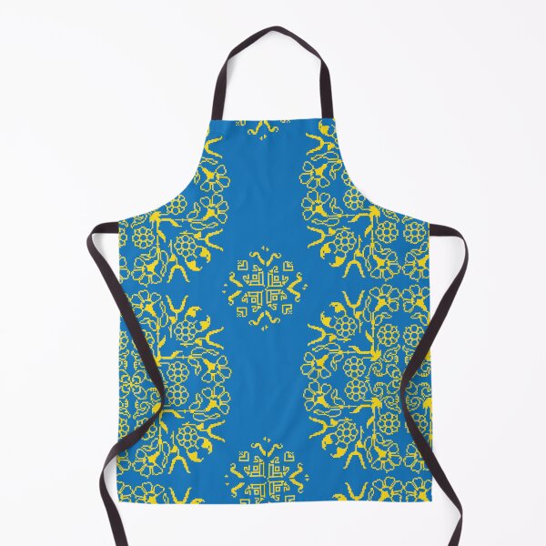 Item preview, Folk Design Pattern in Blue and Gold designed and sold by Mira Markusfeld.