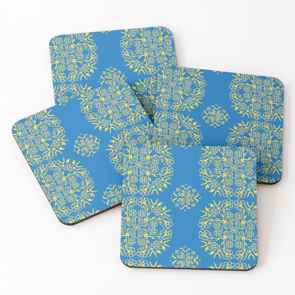 Item preview, Folk Design Pattern in Blue and Gold designed and sold by Mira  Markusfeld.