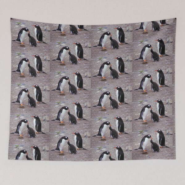 Item preview, Gentoo Penguin Family Feeding Chick designed and sold by Carole-Anne.