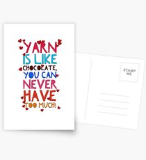 knitting, crochet, yarn....never have enough. Postcards
