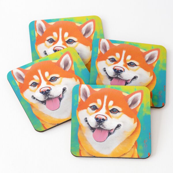 Item preview,  Graffiti Shiba Inu Acrylic Paint Bright Colors Shibe Happy Smiling designed and sold by Shiba-Inu-Art.
