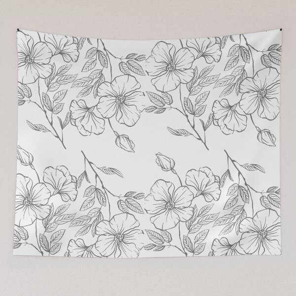 Item preview, Classic White and Black Flowers in Floral Arrangement designed and sold by designlee.