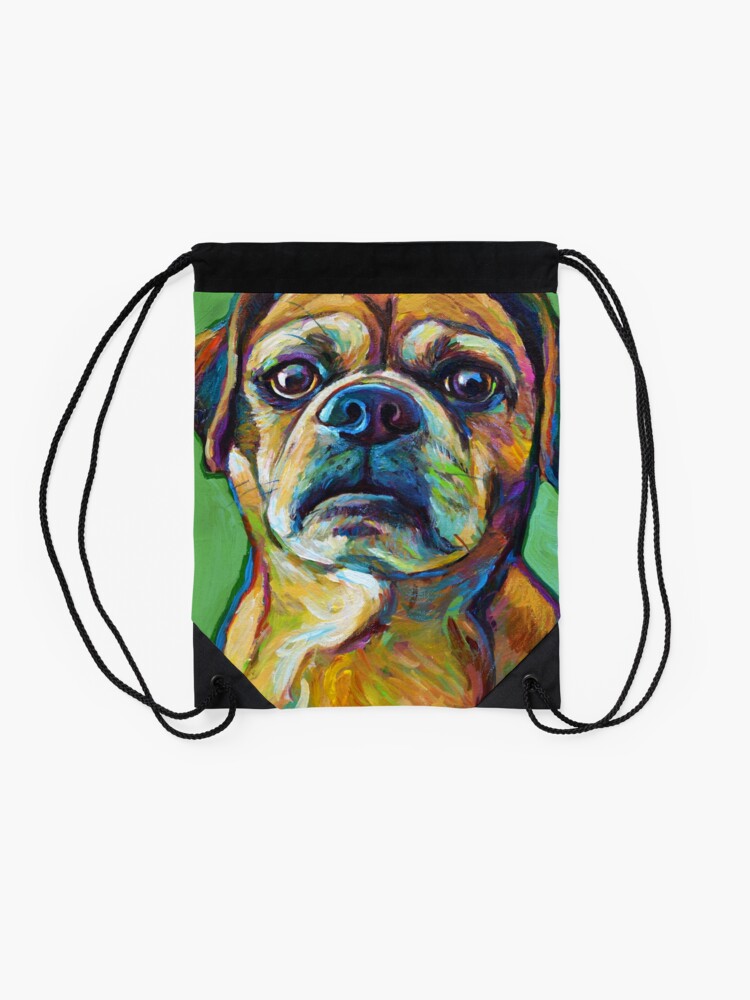 Alternate view of Cute Puggle--Part Pug Part Beagle Drawstring Bag