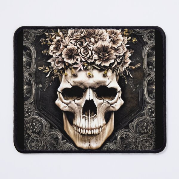 Item preview, Victorian Ghotic Floral Skull, skull with floral, red roses designed and sold by ValleyDream.