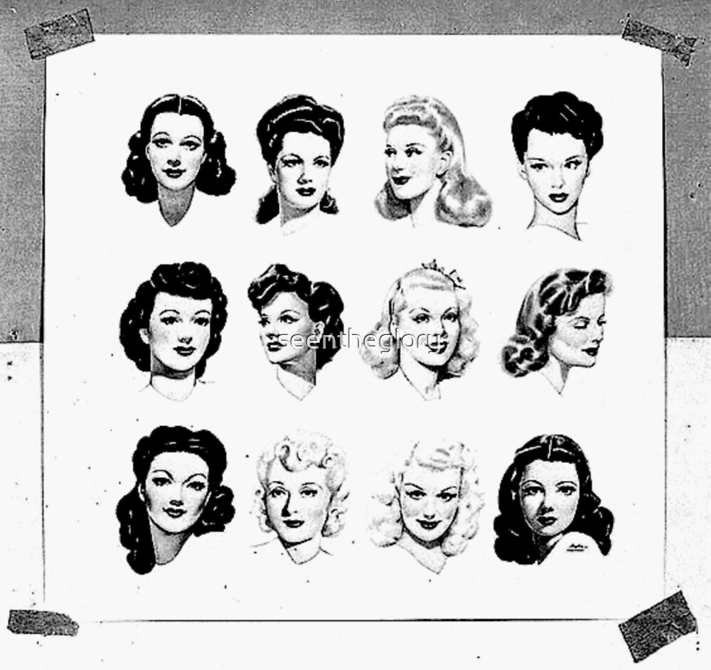1940s Hairstyle Collage By Seentheglory Redbubble