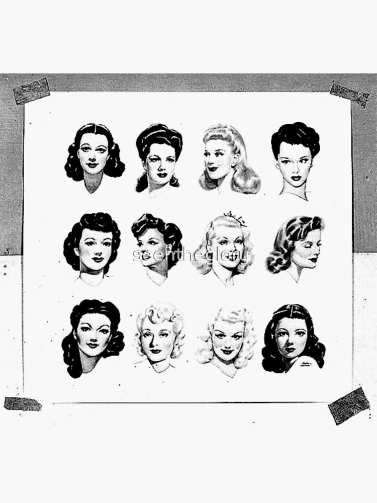 1940s Hairstyle Collage Greeting Card By Seentheglory Redbubble