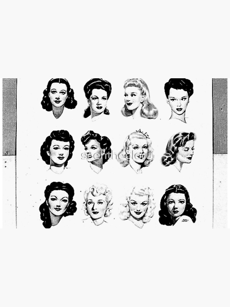 1940s Hairstyle Collage Laptop Skin By Seentheglory Redbubble