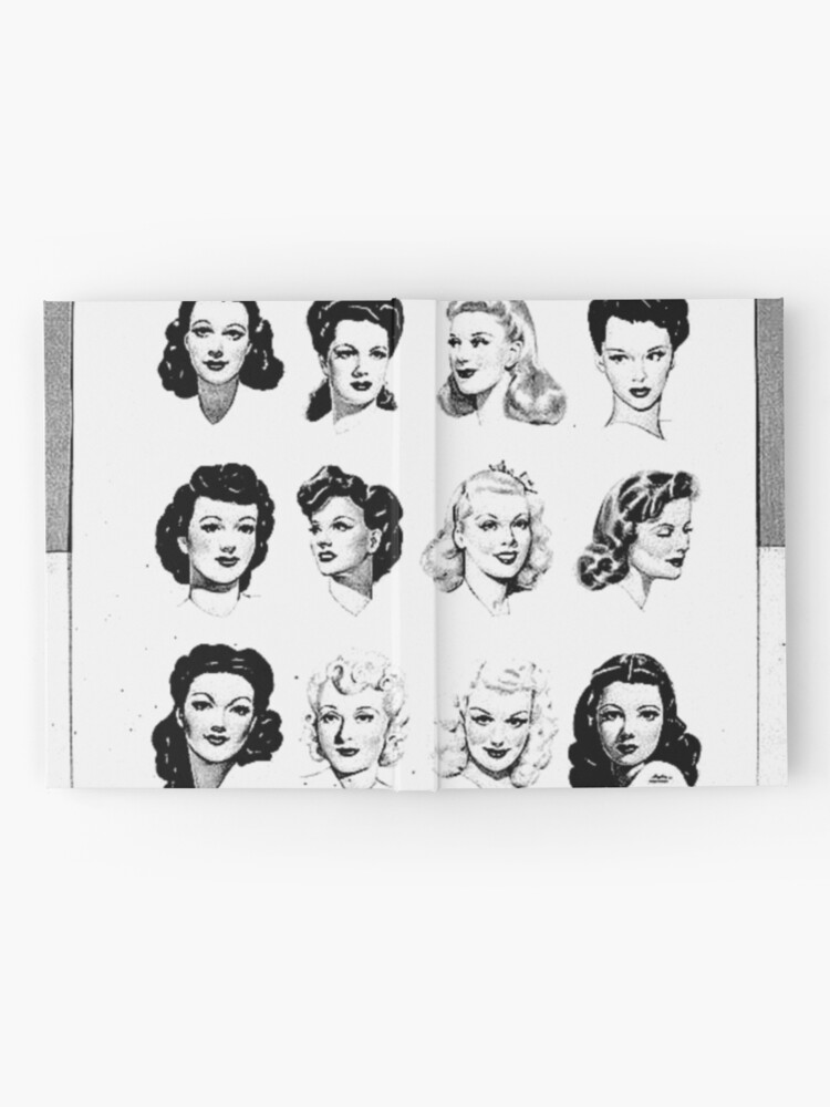 1940s Hairstyle Collage Hardcover Journal By Seentheglory Redbubble