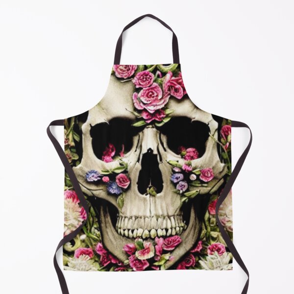 Item preview, Victorian Ghotic Floral Skull, skull with floral, red roses designed and sold by ValleyDream.