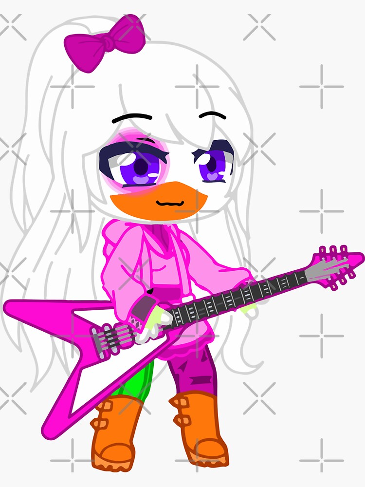 "Chibi Doll with Rock Guitar Anime Gacha Chibi Girl Gacha Dolls