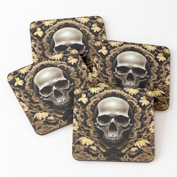 Item preview, Victorian Ghotic Floral Skull, skull with floral, red roses designed and sold by ValleyDream.