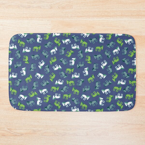 Item preview, Ponies - green, grey and white on teal - Fun pattern by Cecca Designs designed and sold by Cecca-Designs.