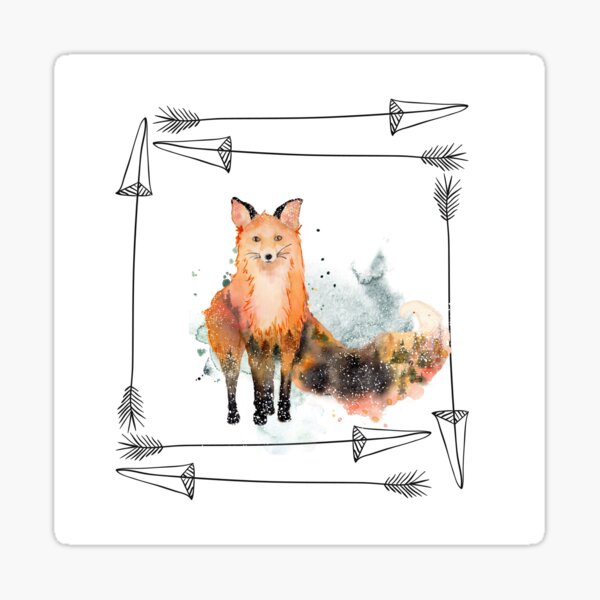  Boho Red Fox Sticker