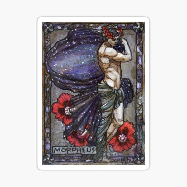 Vista previa del artículo con la obra «Morfeo en amapolas», diseñado y vendido por BohemianWeasel.
