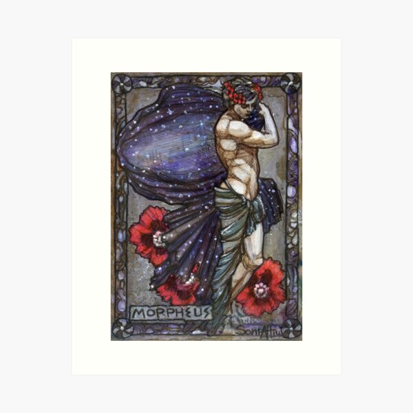 Morpheus in poppies Art Print